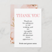 Pfirsich- und Blumenhochzeit Dankeskarte (Vorne/Hinten)