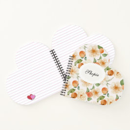Pfirsich- und Creme Blumen Elegantes Notizbuch-Cov Notizblock