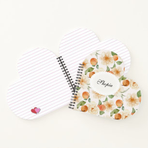 Pfirsich- und Creme Blumen Elegantes Notizbuch-Cov Notizblock