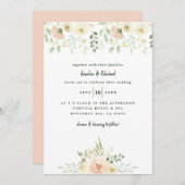 Pfirsich und cremefarbenes Blatt + Blattwerk Hochz (Vorne/Hinten)