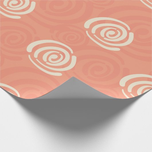 Pfirsich- und Cremepapier für Wirbel Geschenkpapier (Ecke)