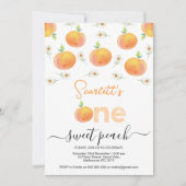 Pfirsich und daisa ein süßer Pfirsich 1. Geburtsta Einladung (Vorderseite)