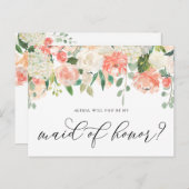 Pfirsich und Elfenbeinküste Blume sind meine Trauz Postkarte (Vorne/Hinten)