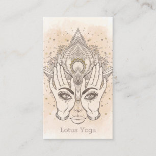 Pfirsich- und Gold Boho Lotusblumen-Schönheit Visitenkarte