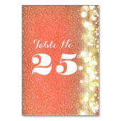 Pfirsich- und Gold-Glitzer-Tischnummern Tischnummer (Rückseite)