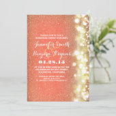 Pfirsich und goldfarbene Glitzer Lichter Probe Abe Einladung (Stehend Vorderseite)
