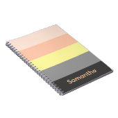Pfirsich- und Grau-Notebook mit individuellem Farb Notizblock (Rechte Seite)