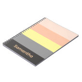 Pfirsich- und Grau-Notebook mit individuellem Farb Notizblock (Linke Seite)
