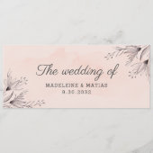 Pfirsich und graue Blütenblüte Menükarte (Vorderseite)