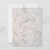 Pfirsich und graue Flachkarte Save the Date (Rückseite)