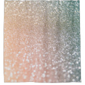 Pfirsich und grauer Schein-Glamour-Glitzer Duschvorhang (Vorderseite)