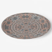 Pfirsich- und Graupapierplatte Pappteller (Schrägansicht)