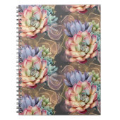 Pfirsich und Gray Succulents Notizblock (Vorderseite)