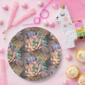 Pfirsich und Gray Succulents Pappteller (Party)