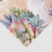 Pfirsich und Gray Succulents Seidenpapier (Detail)