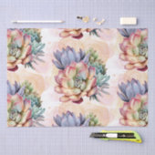 Pfirsich und Gray Succulents Seidenpapier (Handwerk)