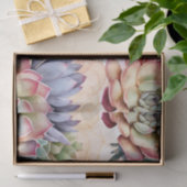 Pfirsich und Gray Succulents Seidenpapier (Geschenk)