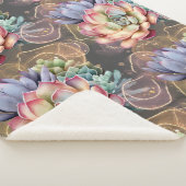 Pfirsich und Gray Succulents Sherpadecke (3/4)