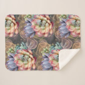 Pfirsich und Gray Succulents Sherpadecke (Vorderseite (Horizontal))