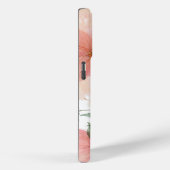 Pfirsich und grüne Aquarellblume mit Monogramm Case-Mate iPhone Hülle (Rückseite / Rechts)