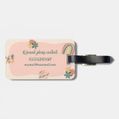Pfirsich und grüne Ästhetik Gepäckanhänger (Rückseite horizontal)
