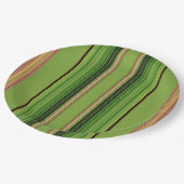 Pfirsich und grüne Streifen (Flasche) Pappteller (Schrägansicht)