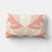 Pfirsich und Koralle Moderne Damaskissen Lendenkissen (Vorderseite)