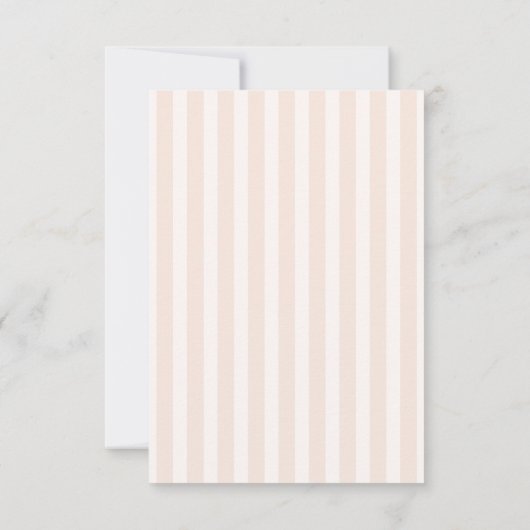 Pfirsich und Mandarine Striped Retro Hochzeit RSVP Karte (Rückseite)