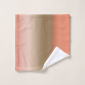 Pfirsich- und Olivenstreifen Badhandtuch Set (Waschlappen)