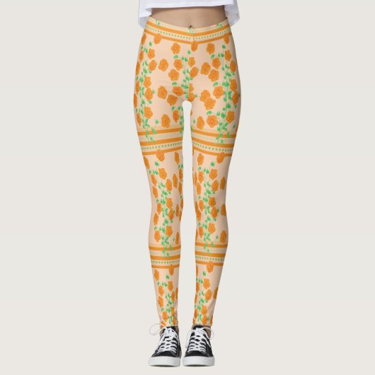 Pfirsich und Orange Futter Leggings (Vorderseite)