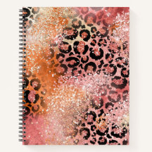 Pfirsich und Pink Glitzer Leopard Print