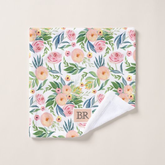 Pfirsich-und rosa-Erdnussmuster Badhandtuch Set (Waschlappen)