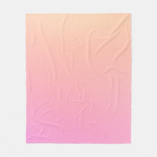 Pfirsich und rosa Farbverlauf Fleecedecke (Vorderseite)
