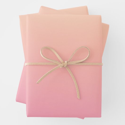 Pfirsich und rosa Farbverlauf Geschenkpapier Set (Beispiel)