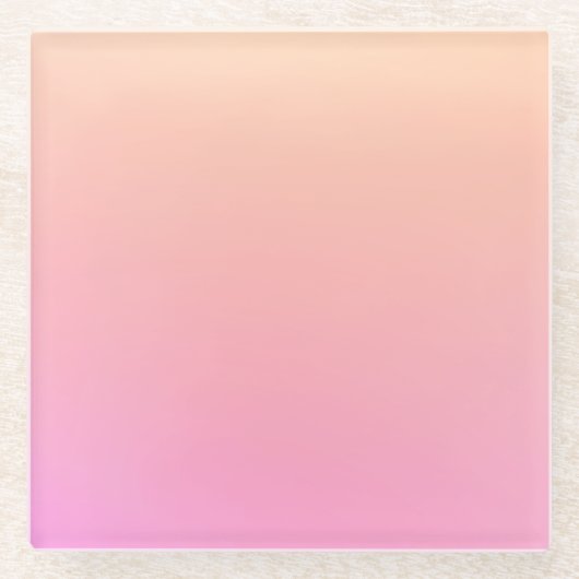 Pfirsich und rosa Farbverlauf Glasuntersetzer (Vorderseite)