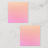 Pfirsich und rosa Farbverlauf Quadratische Visitenkarte (Vorne/Hinten)