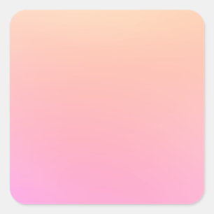 Pfirsich und rosa Farbverlauf Quadratischer Aufkleber