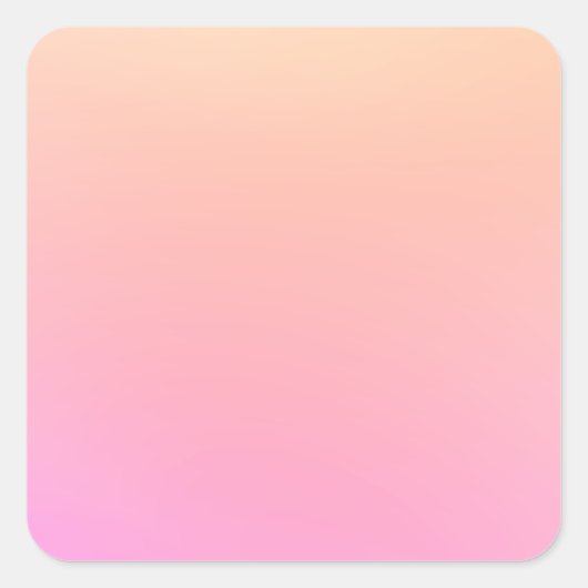 Pfirsich und rosa Farbverlauf Quadratischer Aufkleber (Vorderseite)