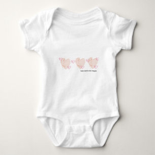 Pfirsich und rosa Herzen Baby Strampler