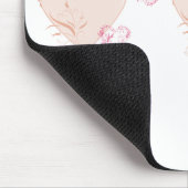 Pfirsich und rosa Herzen Mousepad (Ecke)