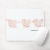 Pfirsich und rosa Herzen Mousepad (Mit Mouse)