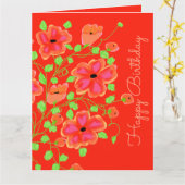 Pfirsich und Rosa Karte (Gelbe Blume)
