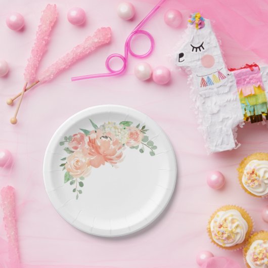 Pfirsich und rosa Pastellfarben Pappteller (Party)