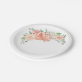 Pfirsich und rosa Pastellfarben Pappteller (Schrägansicht)