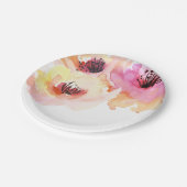 Pfirsich und rosa Wasserfarben Pappteller (Schrägansicht)