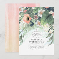 Pfirsich- und rosafarbene Blumen Elegante Taufe