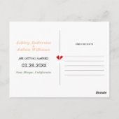 Pfirsich und Salbei grün zwei Foto Save the Date Postkarte (Rückseite)