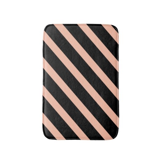 Pfirsich und Schwarzes Badematte (Vorderseite Vertikal)