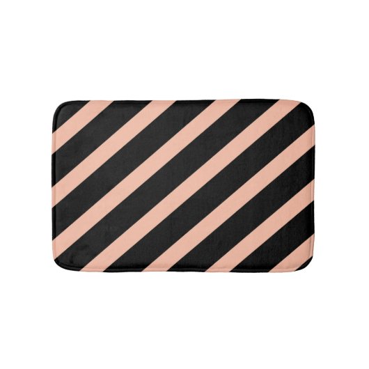 Pfirsich und Schwarzes Badematte (Vorderseite)