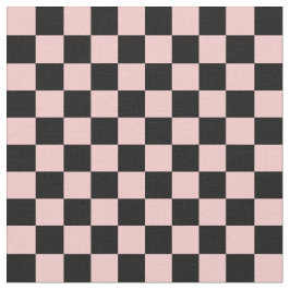 Pfirsich und schwarzes Schachbrettmuster Stoff
